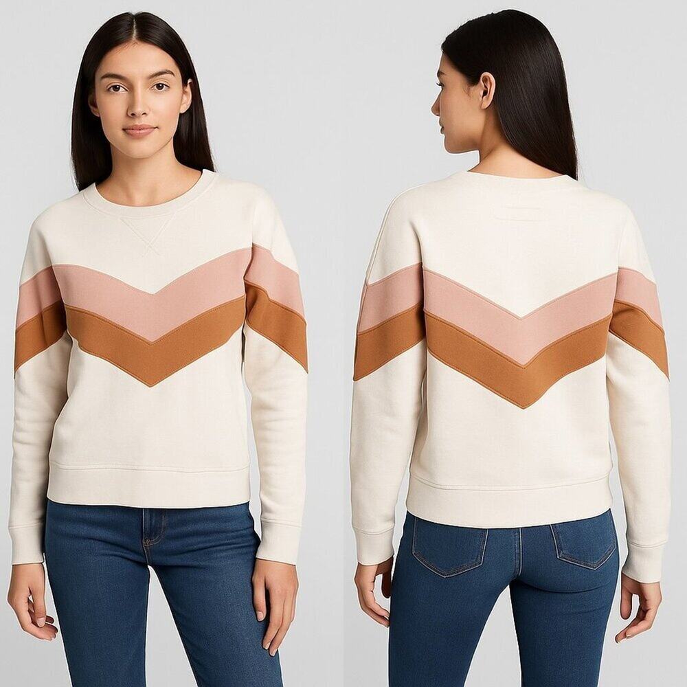 Abercrombie & Fitch Soft A&F Fleece Chevron Sweatshirt Women’s XS Colorblock